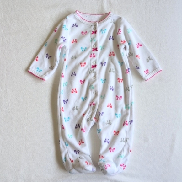 carter's 2-pack fleece snap footie sleeper pajamas bundle 3 months baby girl - Picture 2 of 4